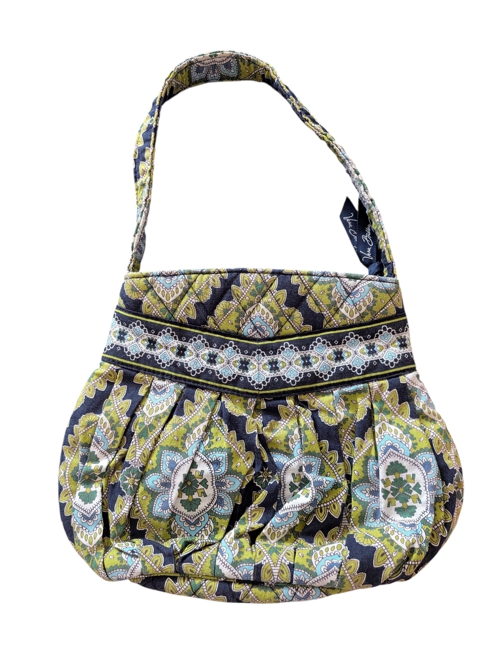 Vera Bradley Quilted Mini Shoulder Bag in Olive Green and Navy